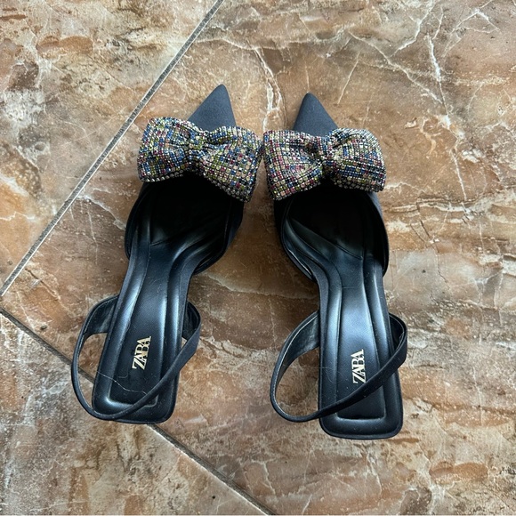 Zara Rhinestone Bow Slingback - Picture 2 of 7